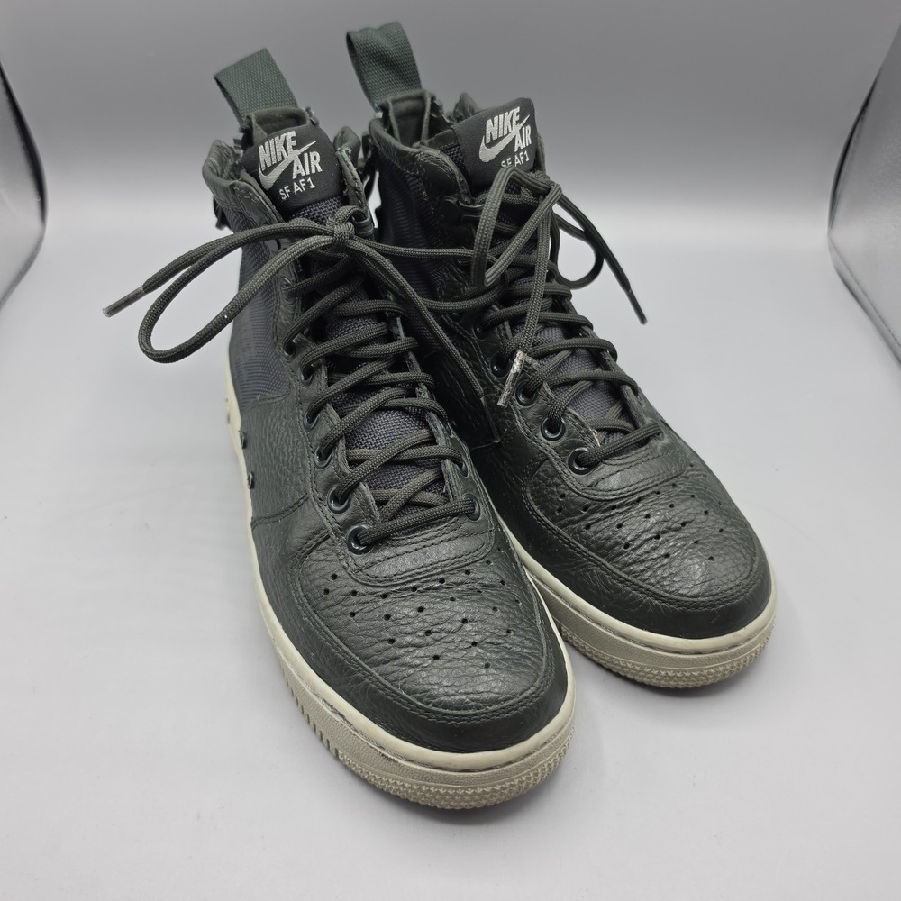 Nike SF Air Force 1 Mid Womens 7 Green Leather Sneakers Streetwear Zip Utility
